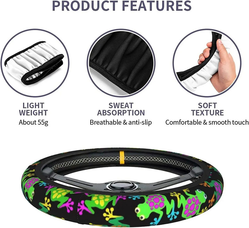 Multikas värviline konn universaalsed 15-tollised roolikatted, hingavad libisemisvastased naistele, meestele, neopreenist autodekoratsioonitarvikud