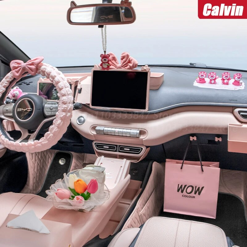 Auto rooli kate Uus Talvine Soe Pehme Plush Multifilm Auto kikisõlme sisustus Lisatarvikud 38cm käepideme kate