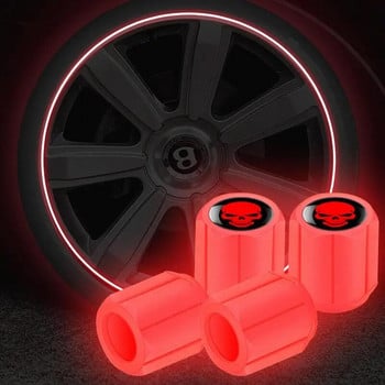 4бр. Светещи капачки за автомобилни клапани Флуоресцентни нощни светещи автомобили Мотоциклет Велосипед Колело Главина на гума Светещи капачки на стеблото на клапана Декор