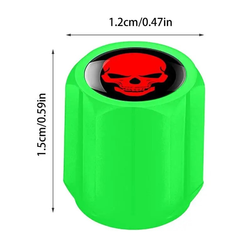 4db világító autós szelepsapkák fluoreszkáló éjszakai világító autó motorkerékpár kerékpárkerék kerékabroncs agy világító szelepszár sapka dekor