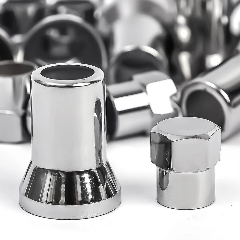 TR413 kroomitud snap-on auto veoauto rehvi rehvi ventiil kuusnurkne kork koos hülsi kattega auto rehvi velje universaalsed tarvikud