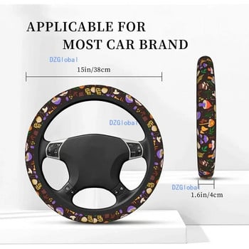 Γυναικεία καλύμματα τιμονιού με μοτίβο μανιταριού Kawaii Αντιολισθητικό αξεσουάρ τιμονιού αυτοκινήτου Universal προστατευτικό τροχού αυτοκινήτου
