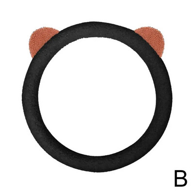 Téli plüss rajzfilm medve fül kormánykerék borítása meleg puha kényelmes csúszásgátló univerzális női autóbelső kiegészítők