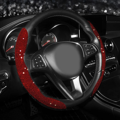 Auto rooliratta katte teemantkaitsekomplekt Hingav libisemisvastane autotarvikud Universaalne Bling tüdrukutele, naistele