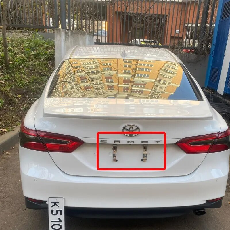 2 db téglalap alakú autó rendszámtábla rugós rozsdamentes acél konzol autók váz tartó bilincsek utánfutó rendszámtábla kapcsok