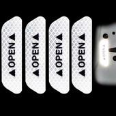 4 ΤΕΜ Αξεσουάρ αυτοκινήτου Αυτοκόλλητα αυτοκινήτου Ανακλαστικό προειδοποιητικό αυτοκόλλητο τροχό Φρύδια πόρτας που ανοίγει Αυτοκόλλητο διαμαντένιο αντανακλαστικό τροχό