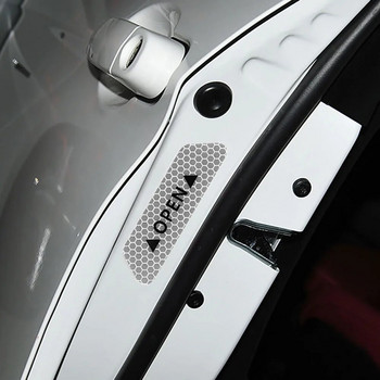 4PCS Автомобилни аксесоари Автомобилни стикери Светлоотразителен предупредителен стикер Колело Вежди Стикер за отваряне на врати Диамантено колело Светлоотразителна лента