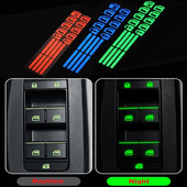 3 krāsu automašīnas gaismas durvju logu pacelšanas pogas uzlīmes, nakts drošības slēdzis, automašīnas dizains, automašīnas salona apdares piederumi