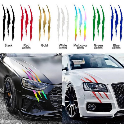 Jauna 1gab Claw Marks Priekšējo lukturu uzlīme Automašīnas Uzlīme Monster Claw Marks Auto Lukturu Svītras Scratch Vinila Decal Universāls lielākajai daļai