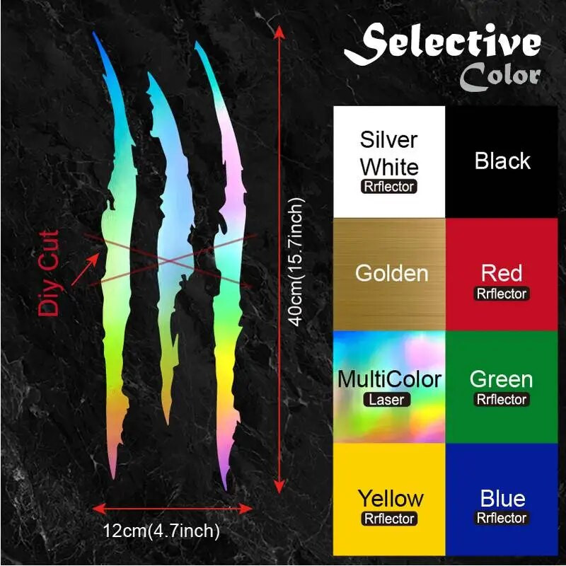 Novi 1kom Tragovi kandži na prednjim svjetlima Naljepnica automobila Naljepnica čudovišnih tragova kandži Trake na prednjim svjetlima automobila Vinilna naljepnica za ogrebotine Univerzalna za većinu