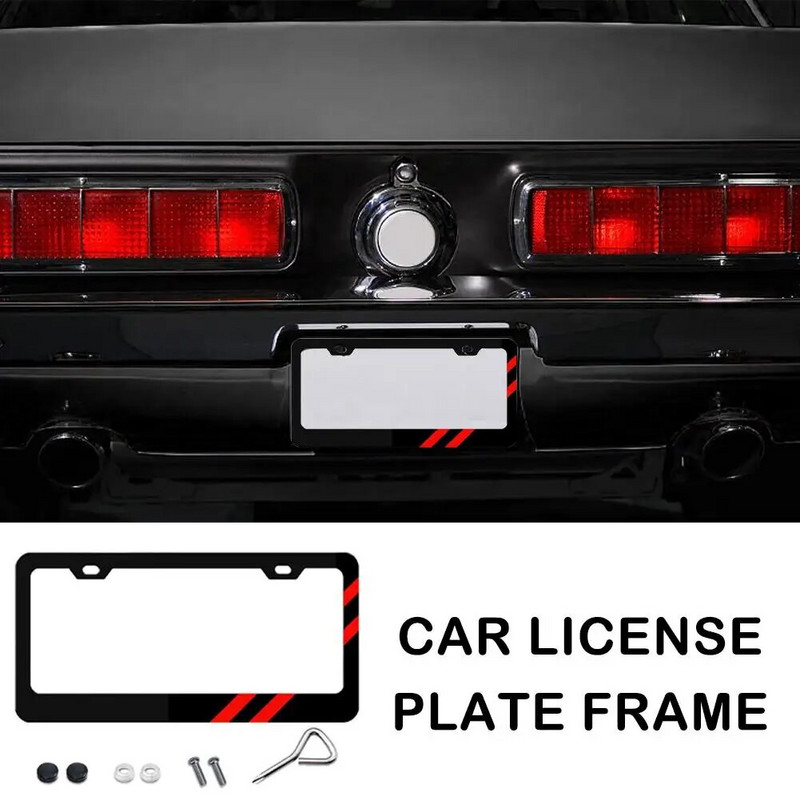 Autó rendszámtábla keret Univerzális amerikai mérőműszeres rendszámtábla keret rozsdamentes acél új energiájú jármű jogosítvány autókhoz