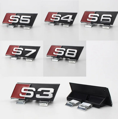 Emblemă pentru grila frontală auto, insigna S, autocolantă de decorare a caroseriei pentru Audi SLine A3 A4 A5 A6 C7 A8 B6 B9 B7 S3 S4 S5 S6 S7 S8