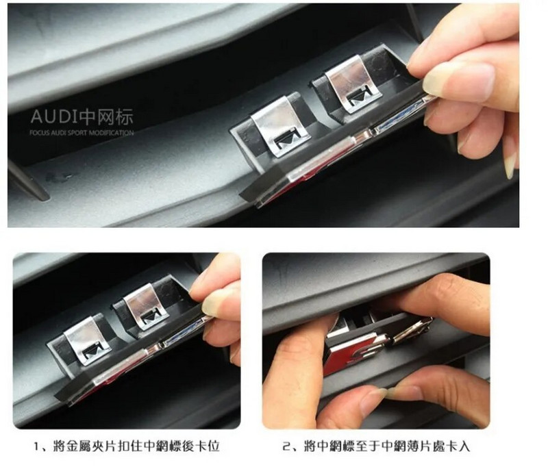 Auto priekinių grotelių emblema S serijos ženklelis automobilio kėbulo dekoravimo lipdukas, skirtas Audi SLine A3 A4 A5 A6 C7 A8 B6 B9 B7 S3 S4 S5 S6 S7 S8