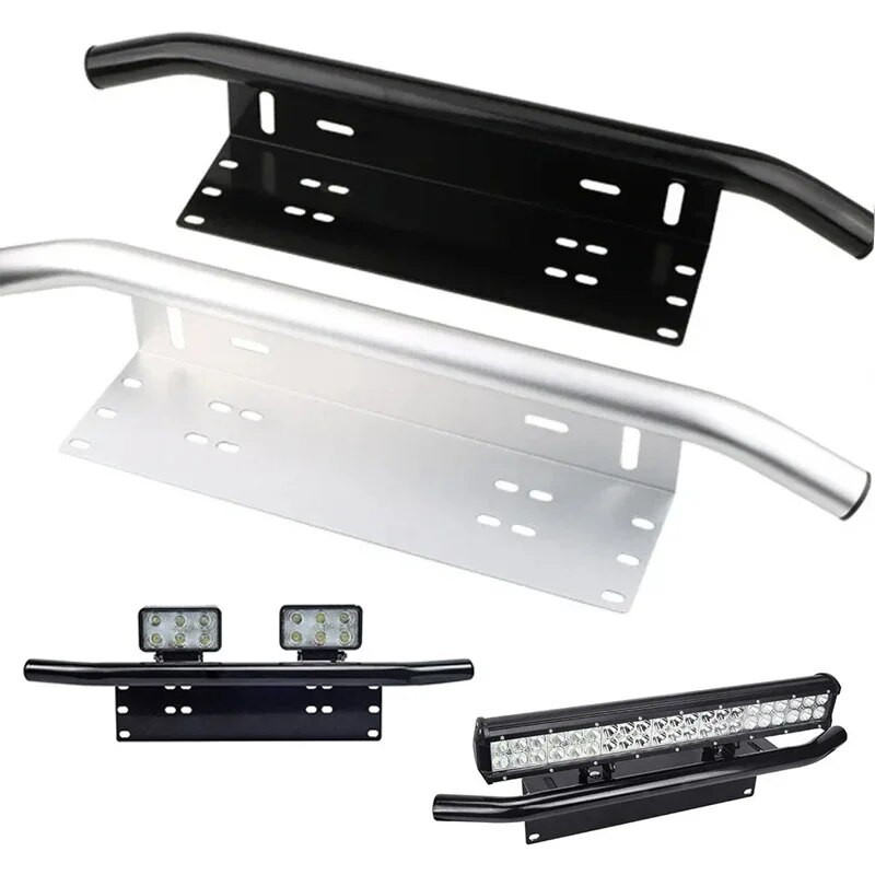 Univerzális rendszámtábla-keret terepjáró tartozékok Első keret autószámokhoz Fényrúdra szerelhető lökhárító-tartó konzolok
