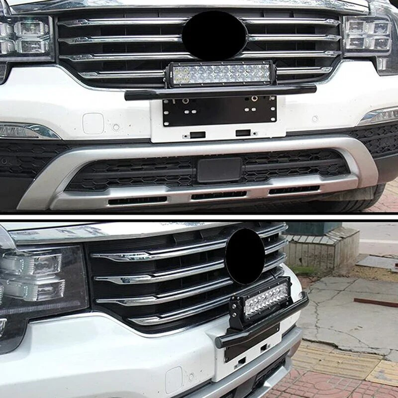 Univerzális rendszámtábla-keret terepjáró tartozékok Első keret autószámokhoz Fényrúdra szerelhető lökhárító-tartó konzolok