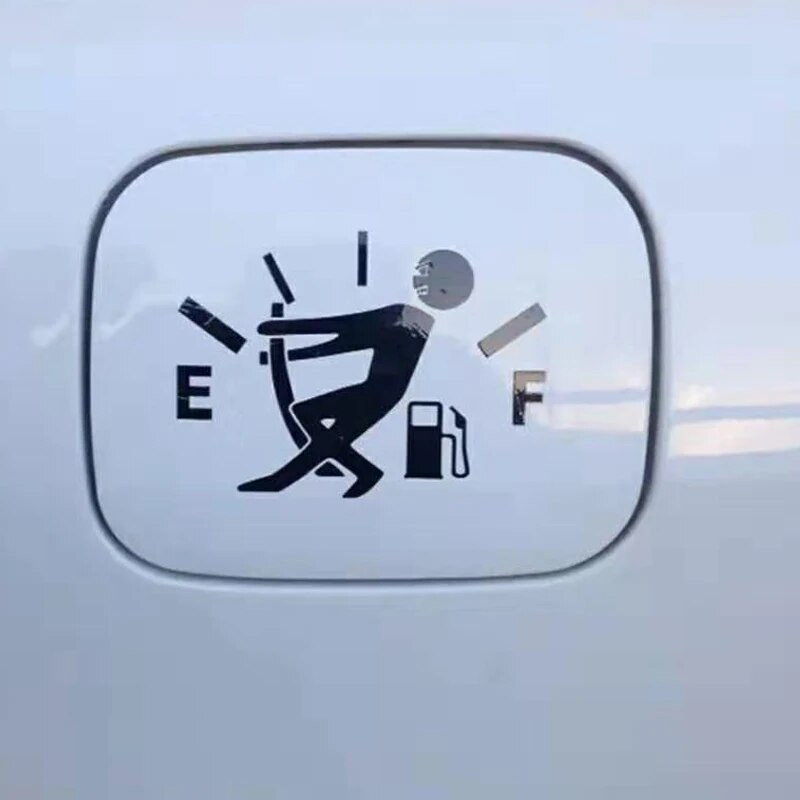 Naljakad autokleebised suure gaasikuluga kleebised kütusenäidiku tühjad kleebised veekindlad autopaagi kleebised auto kujundamiseks 10 * 14 cm