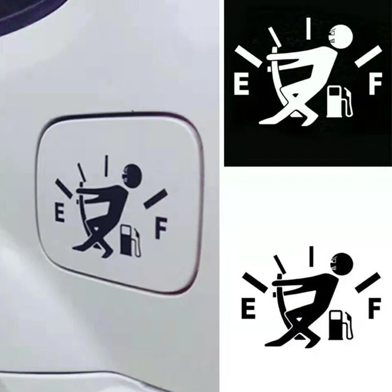 Naljakad autokleebised suure gaasikuluga kleebised kütusenäidiku tühjad kleebised veekindlad autopaagi kleebised auto kujundamiseks 10 * 14 cm