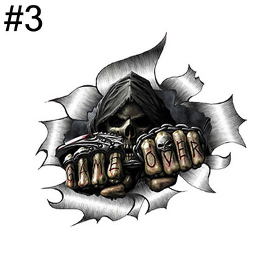 AUTCOAT 1db 18*14cm-es koponya középső ujj vicces autómatricák autóablak dekorációs matrica koponya matrica autódíszítéshez