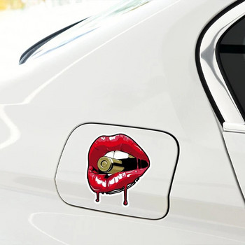 G117 17CMX15CM Personality PVC Decal Red Lips With Bullet Car Αυτοκόλλητο σε Διακοσμητικά Αξεσουάρ φορητού υπολογιστή μοτοσυκλέτας