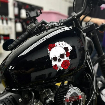 Αυτοκόλλητα πόκερ και κρανίο μοτοσικλέτας DIY Moto Feel Tank Helmet Αδιάβροχα αυτοκόλλητα Μόδας διακόσμηση αμαξώματος παραθύρου αυτοκινήτου Pegatinas Moto