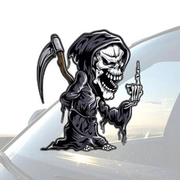 Стикери Death Reaper със среден пръст за автомобил камион черен 12*12CM