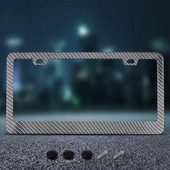 1 tk roostevabast terasest mustast süsinikkiust numbrimärgi raam, mis sobib USA standardse auto numbrimärgi hoidiku jaoks 31 cm * 16 cm