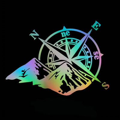 Auto laserkleebis mägikompass mood auto kere kujundamine kaunistuskleebis Värviline tagumine esiklaasi kleebised mootorratta PVC