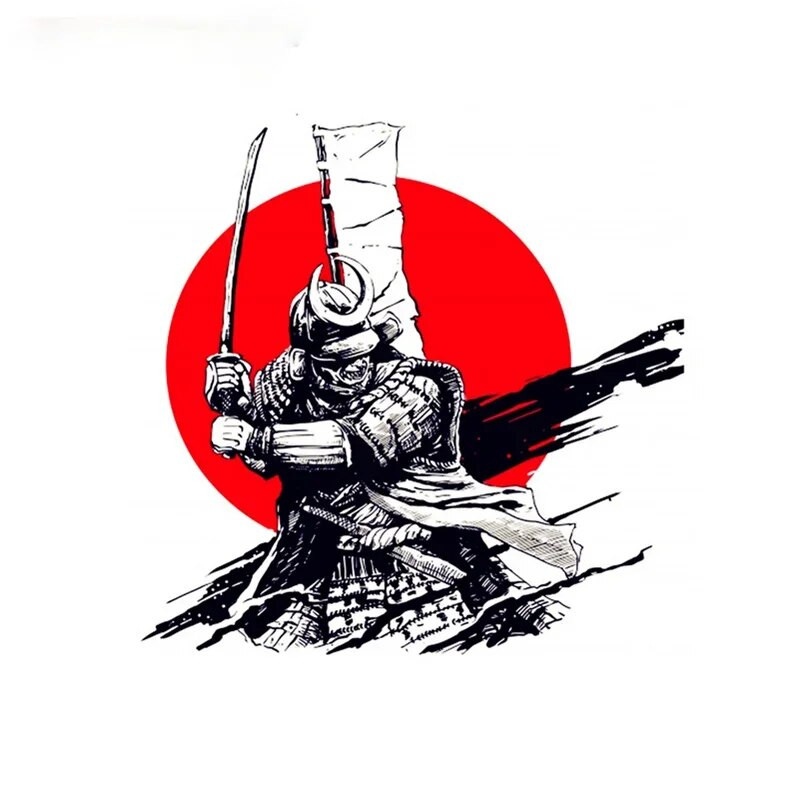 Autokleebised, samurai Jaapani kultuuri vinüülist isikupärastatud kleebised, mis sobivad auto tagaakna klaasi kere kaunistuse kleebistele, 15 cm