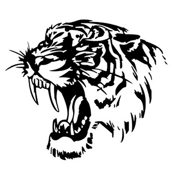 Стикер за кола Свиреп тигър със саблезъб винил, водоустойчив, хладен, свалящ се самозалепващ се етикет, 20 см
