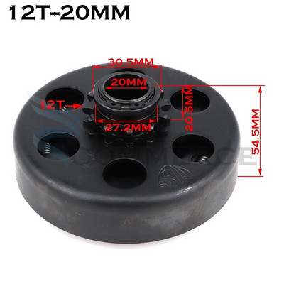12T 19mm 20mm GO Kart Fun centrbēdzes automātiskais sajūgs 3/4" 12 zobu 35# ķēde ATV kartingam minibike dzinēja piederumi