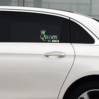 G174 20x13 cm Αυτοκόλλητα αυτοκινήτου Vinyl Decal QUEEN ON BOARD Διακοσμητικά αξεσουάρ μοτοσυκλέτας Creative Waterproof