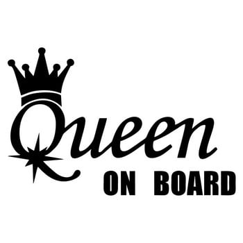 G174 20x13 cm Αυτοκόλλητα αυτοκινήτου Vinyl Decal QUEEN ON BOARD Διακοσμητικά αξεσουάρ μοτοσυκλέτας Creative Waterproof