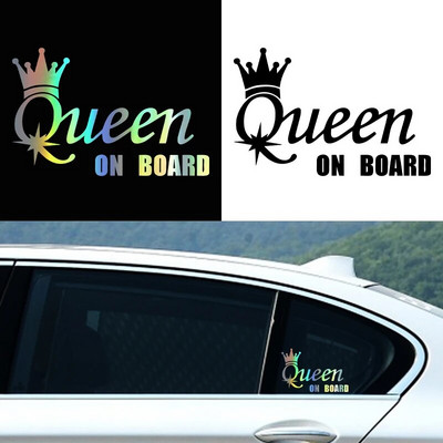 G174 20x13 cm Αυτοκόλλητα αυτοκινήτου Vinyl Decal QUEEN ON BOARD Διακοσμητικά αξεσουάρ μοτοσυκλέτας Creative Waterproof