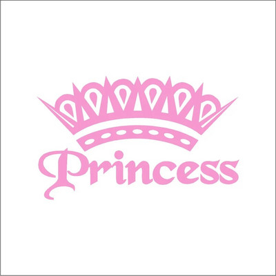Slatka vruća ružičasta princezina kruna Vinil naljepnica Dekoracija prozora automobila, Elegantne naljepnice za automobile za dame i djevojke Dekor naljepnica za prijenosna računala