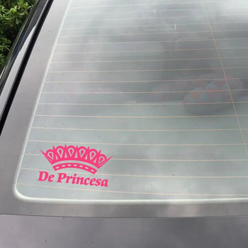 Ισπανική έκδοση De Princesa Car Decal Sticker Crown , Princesa Pegatina Coche