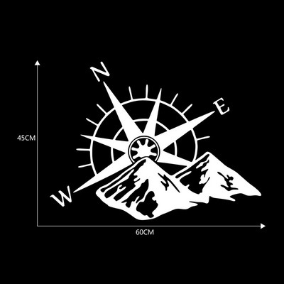 Auto kapoti kleebis Kompassi mägede kleebis suur kleebis matkaauto kaubik PVC haagissuvila seinakunst Vinüül auto välistarvikud
