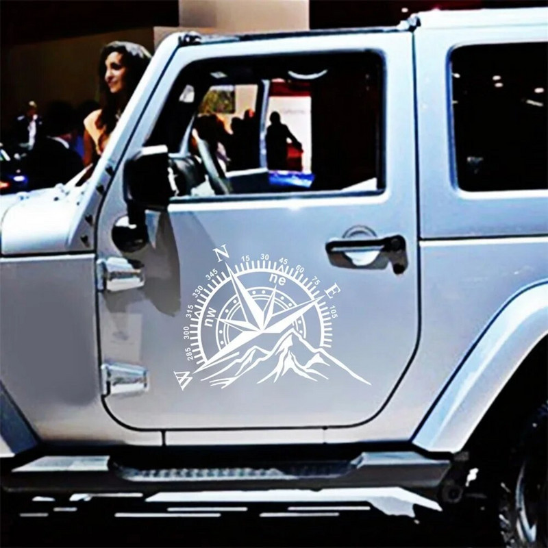 Auto kapoti kleebis Kompassi mägede kleebis suur kleebis matkaauto kaubik PVC haagissuvila seinakunst Vinüül auto välistarvikud