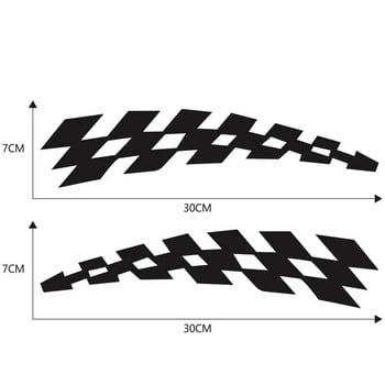 Стикери за състезателни автомобили Автомобилни стикери Карирани знамена за колела Рефлектор Безопасни винилови стикери, 30CM * 7CM