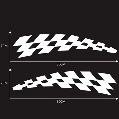 Autóverseny-matricák Járműautó-matricák Kockás kerék zászlók Reflektor biztonsági bakelit matricák, 30cm *7cm