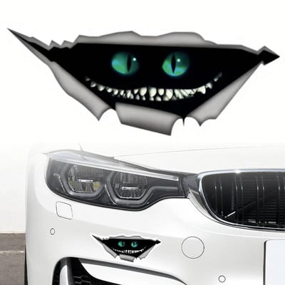 Cheshire Cat Lipdukas suplyšęs metalinis lipdukas Laukinis gyvūnas Juokingi automobilio lipdukai lango buferis 3D automobilio stiliaus automobilio apdaila 13cm*5,7cm