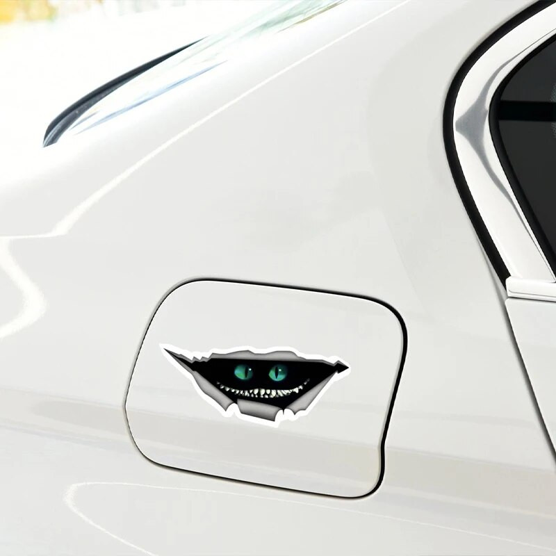 Cheshire Macska matricához Szakadt fém matrica Vadállat Vicces autómatricák Ablak lökhárító 3D autóstílus autódísz 13cm*5,7cm