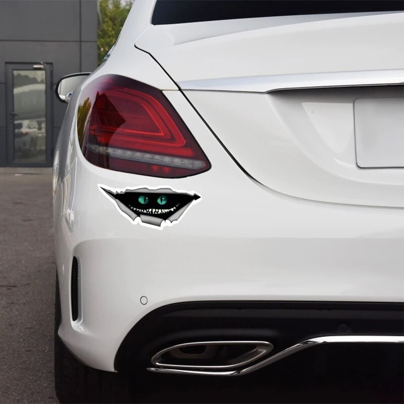 Cheshire Macska matricához Szakadt fém matrica Vadállat Vicces autómatricák Ablak lökhárító 3D autóstílus autódísz 13cm*5,7cm