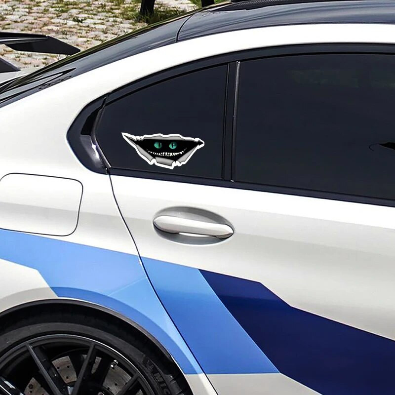 Cheshire Macska matricához Szakadt fém matrica Vadállat Vicces autómatricák Ablak lökhárító 3D autóstílus autódísz 13cm*5,7cm