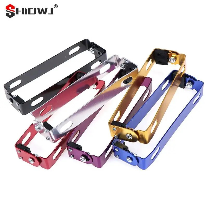 1 vnt aliuminio universalus motociklo reguliuojamo kampo valstybinio numerio laikiklio laikiklis Reguliuojamo kampo metalinis laikiklis Easy 18x5,5x2,5 cm