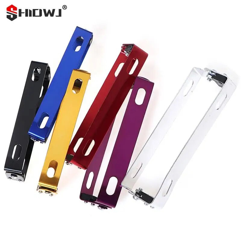 1 vnt aliuminio universalus motociklo reguliuojamo kampo valstybinio numerio laikiklio laikiklis Reguliuojamo kampo metalinis laikiklis Easy 18x5,5x2,5 cm