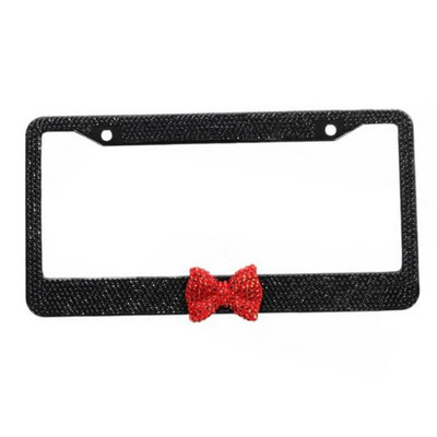 Numbrimärgi hoidik Autoosad Auto välisviimistlus Kaitske teie plaate roostevabast terasest raam USA mudelile 1 tk koos roosa kikilipsuga