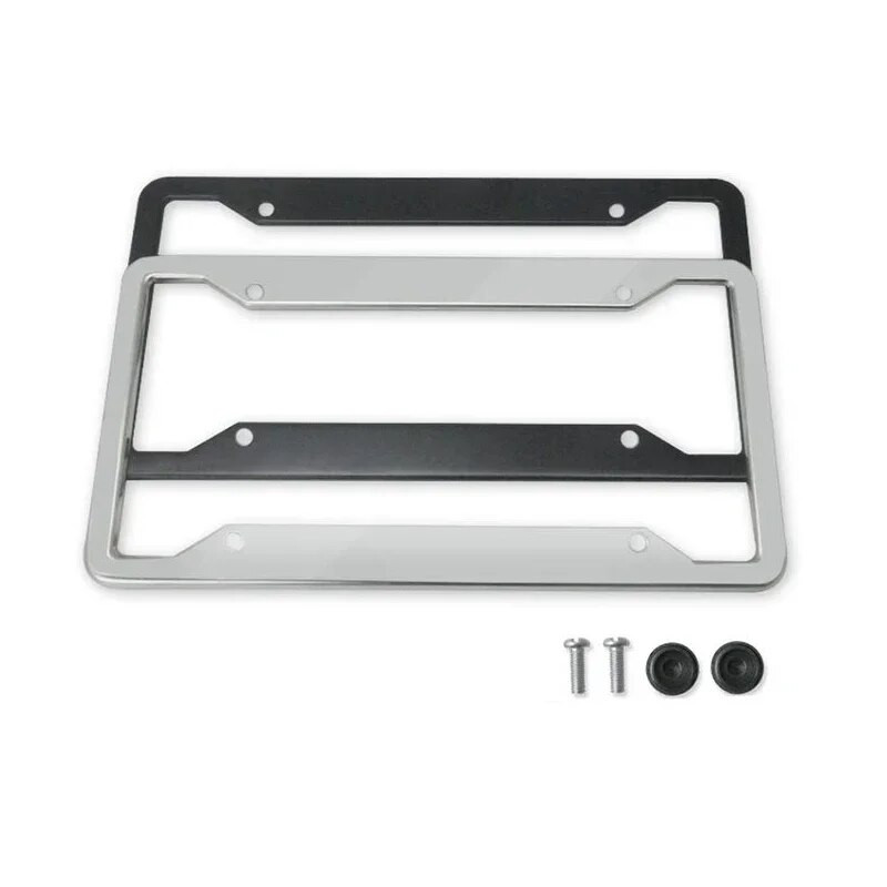 Crni srebrni nosač s vijcima Univerzalni okvir američke registarske pločice Dodatak za automobile Poklopac oznake registarske pločice od vlakana za prednju i stražnju stranu