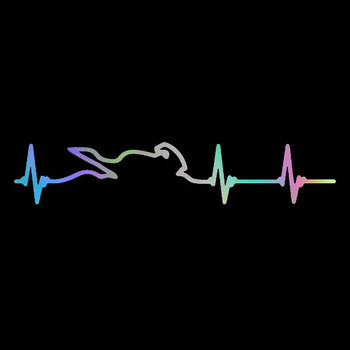 Αυτοκόλλητο αυτοκινήτου Καρδιά Ηλεκτροκαρδιογράφημα παικτών αγώνων Αξεσουάρ Βινυλικό κάλυμμα στυλ αυτοκινήτου γρατσουνιές μοτοσυκλέτα PVC, 15 cm