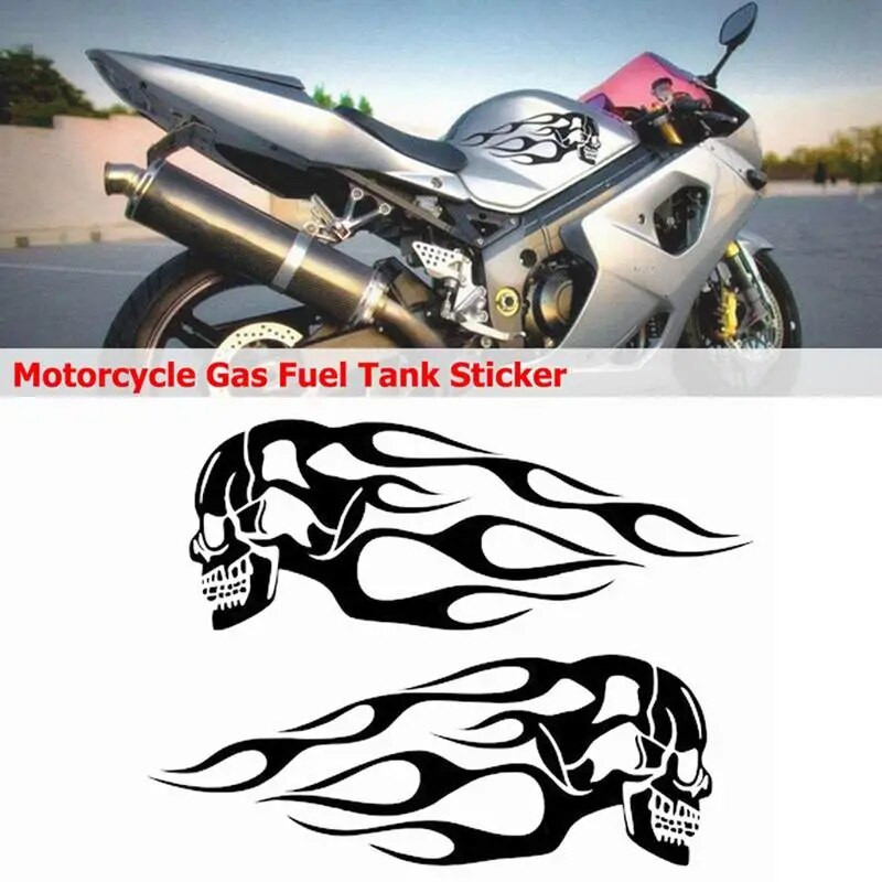 Motorkerékpár olajtartály matricák törzsi láng koponya matricák és matricák vízálló és UV-álló dekorációk ajándék neki/neki