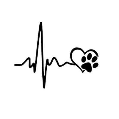 Стикер за кола Нов сърдечен ритъм Сладки кучешки отпечатъци Творчески забавни аксесоари Водоустойчиви винилови стикери, 13 см * 10 см
